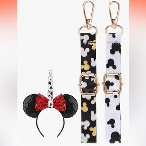 Disney mouse ears headband holder clip Set of 3 Keychain strap for backpack